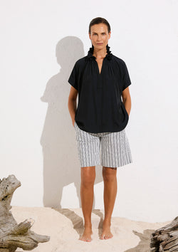 Mela Purdie Calico Stripe Popilene Cruise Short