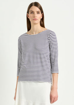 Mela Purdie Straw Stripe Jersey Relaxed Boatneck