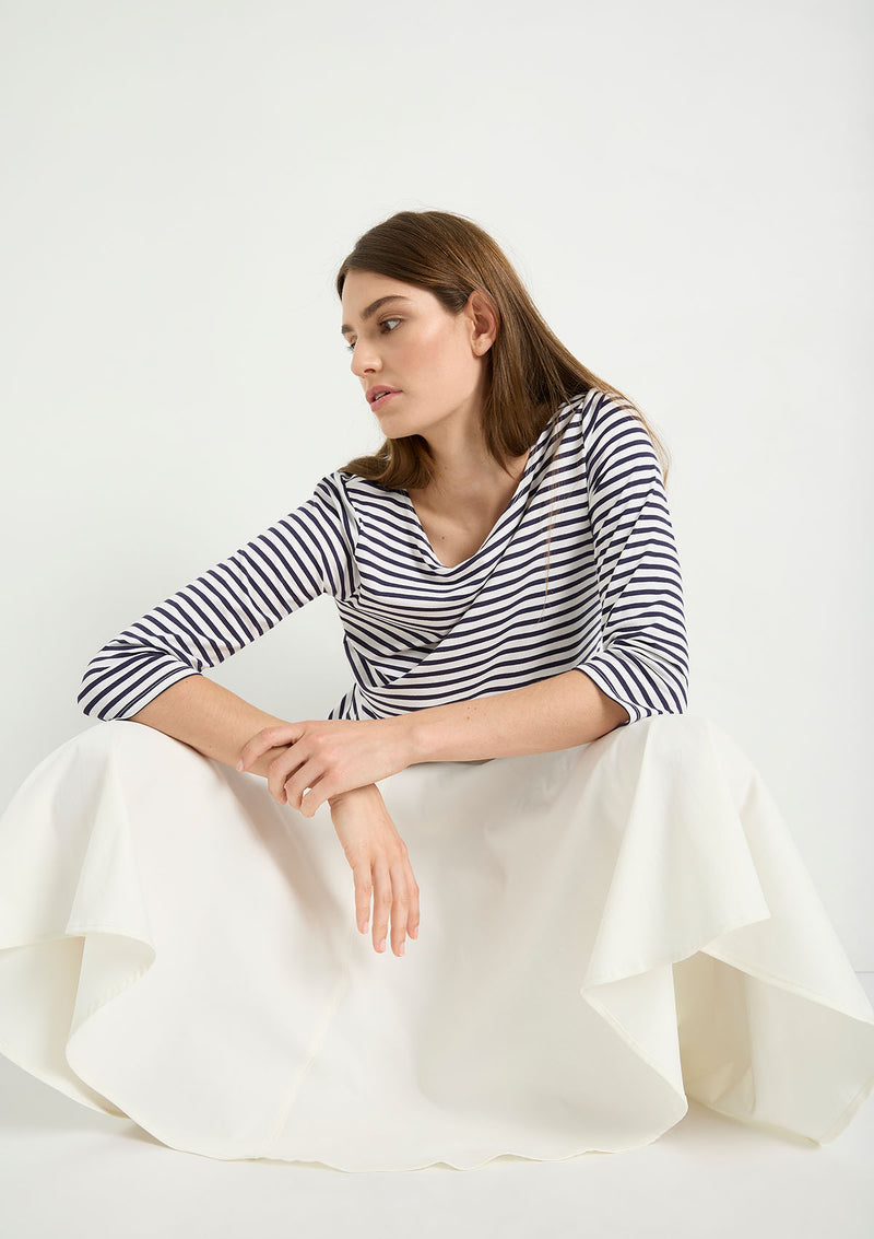 Mela Purdie Straw Stripe Jersey Relaxed Boatneck