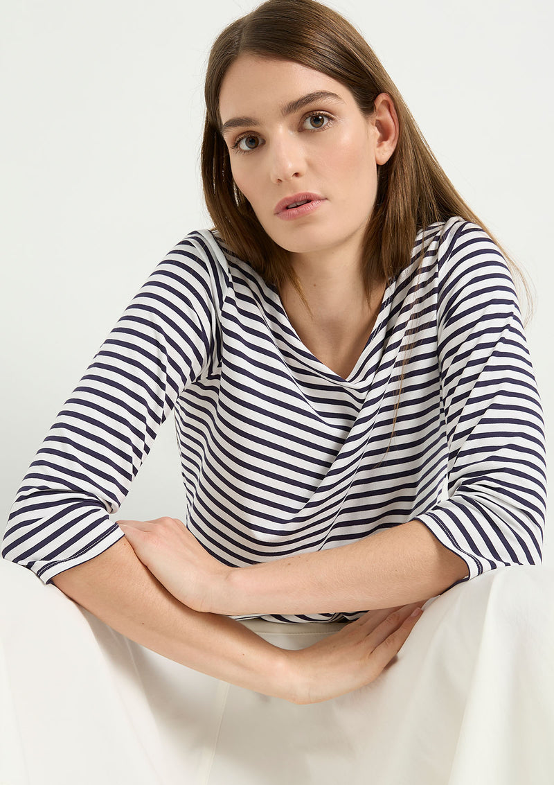 Mela Purdie Straw Stripe Jersey Relaxed Boatneck