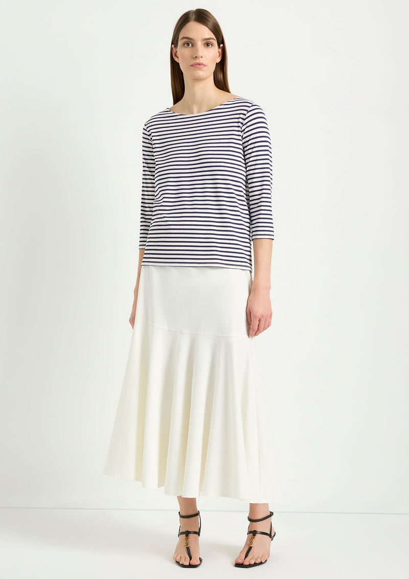 Mela Purdie Straw Stripe Jersey Relaxed Boatneck