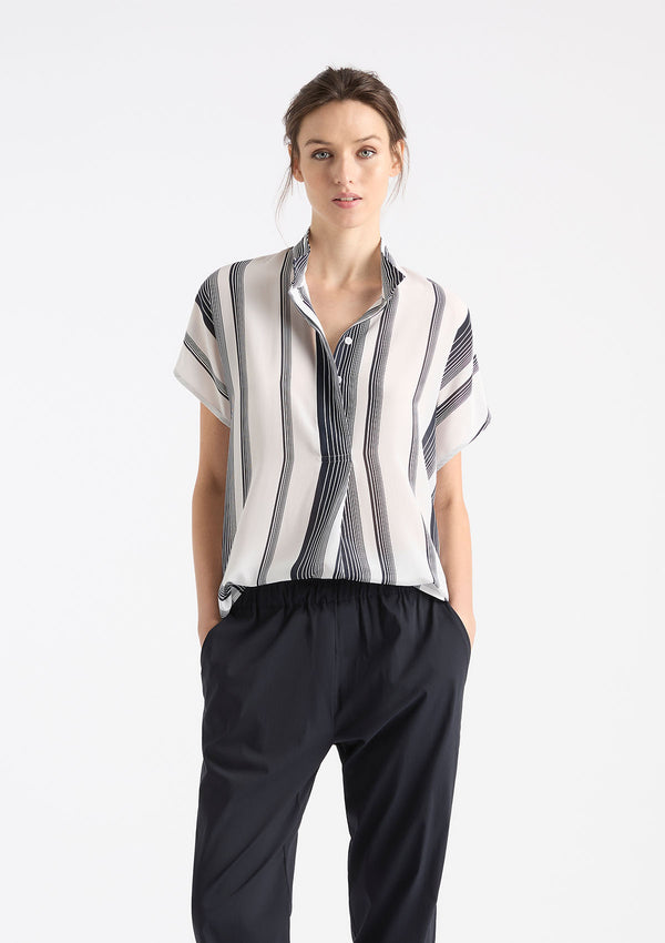 Mela Purdie Gradient Stripe Silk Cylinder Shell