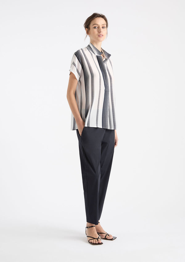 Mela Purdie Gradient Stripe Silk Cylinder Shell