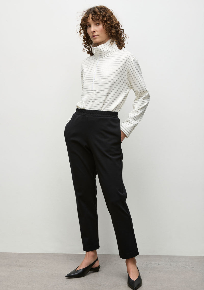 Mela Purdie Micro Stripe Ponte Zip Front Sweater