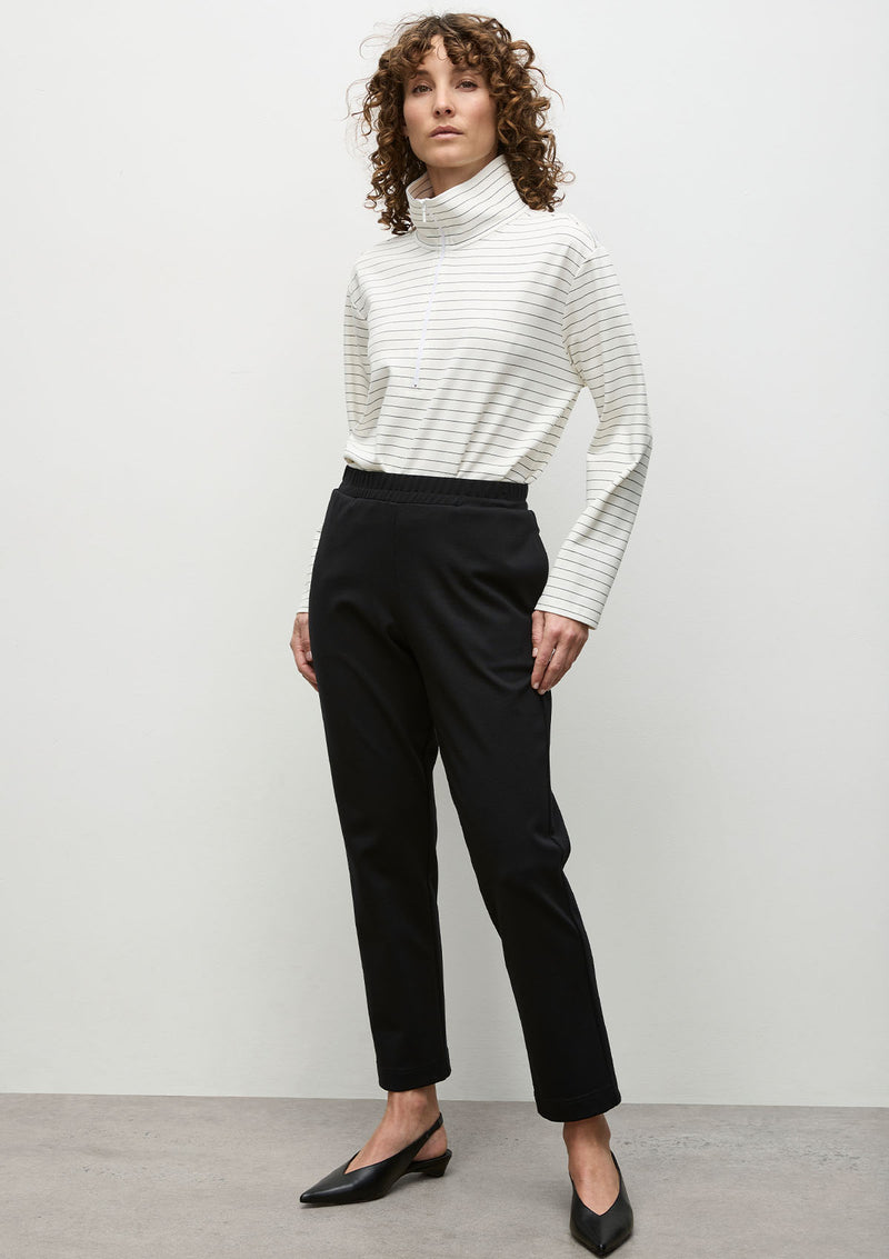 Mela Purdie Micro Stripe Ponte Zip Front Sweater