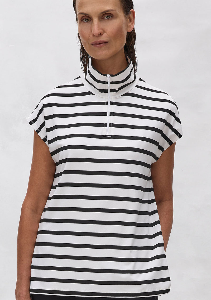 Mela Purdie Trunk Stripe Knit Half Zip Shell