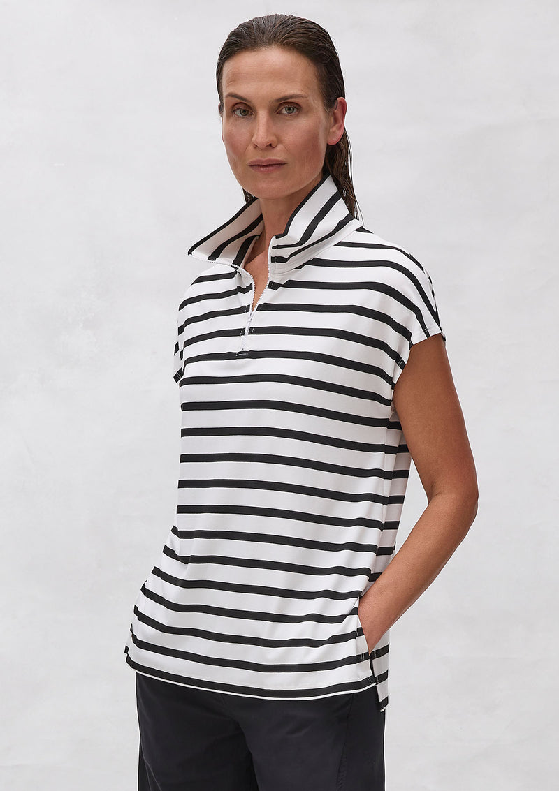 Mela Purdie Trunk Stripe Knit Half Zip Shell