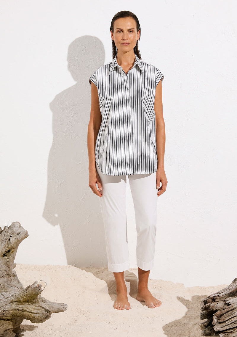 Mela Purdie Calico Stripe Popilene Slice Shirt