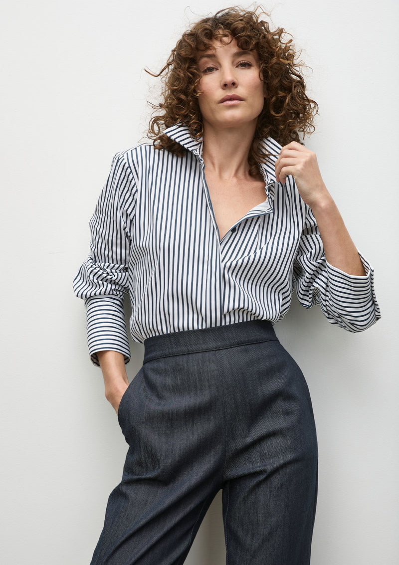 Mela Purdie Indigo Stripe Smooth Shirt