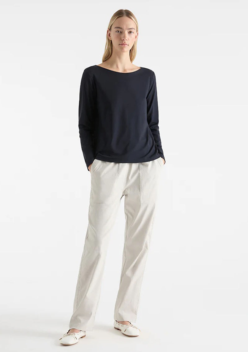 Mela Purdie Long Sleeve Relaxed Boatneck - JEWEL