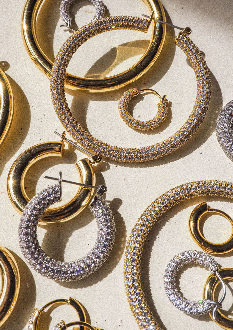 LUV AJ Pave Baby Amalfi Hoops