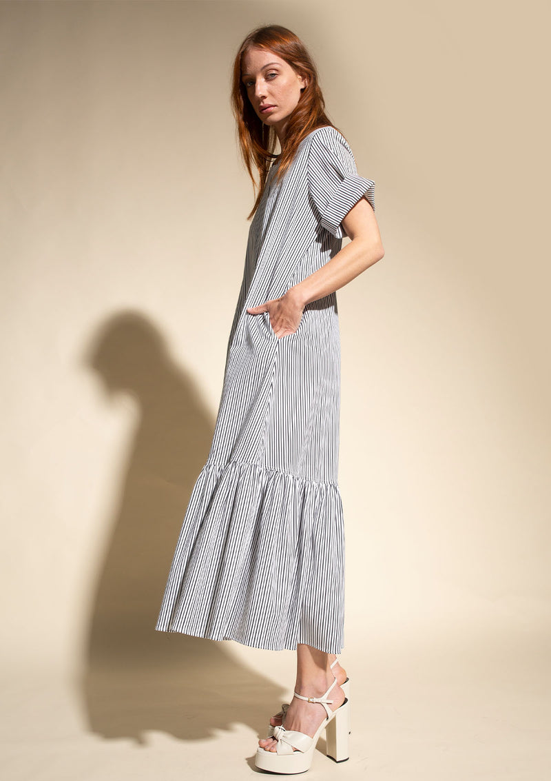 Mela Purdie Pencil Stripe Popilene Bloom T Dress