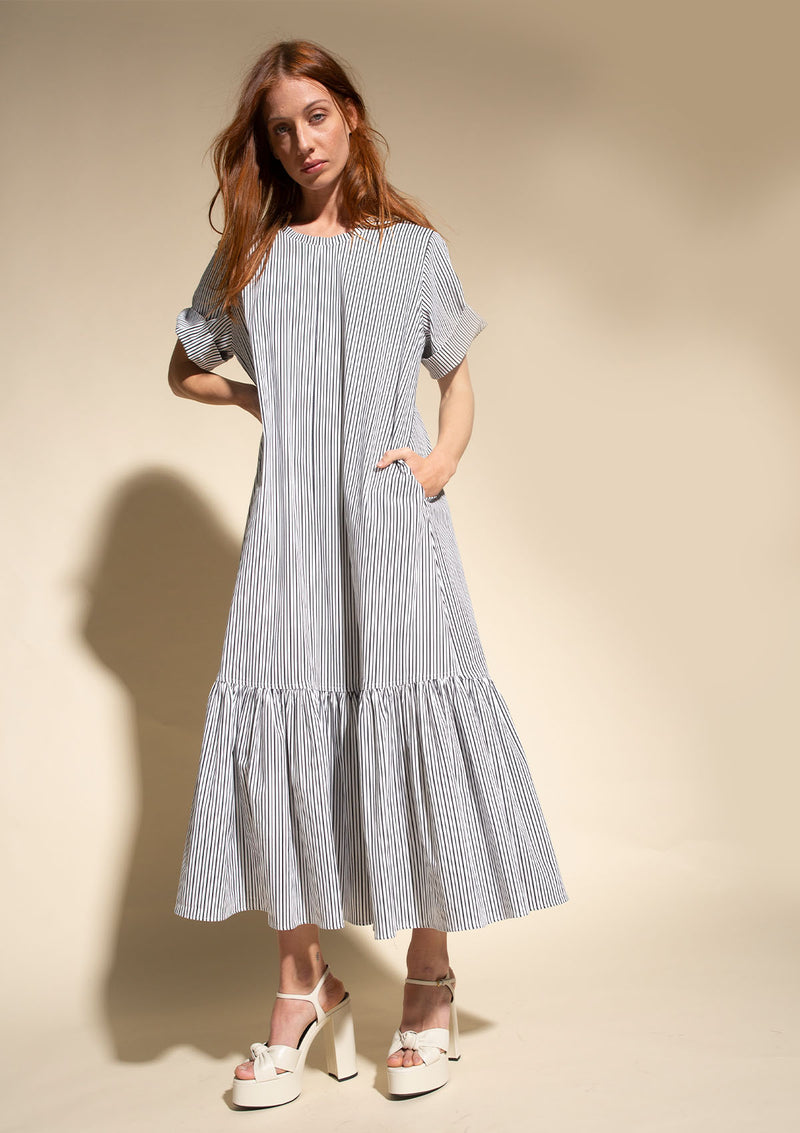 Mela Purdie Pencil Stripe Popilene Bloom T Dress