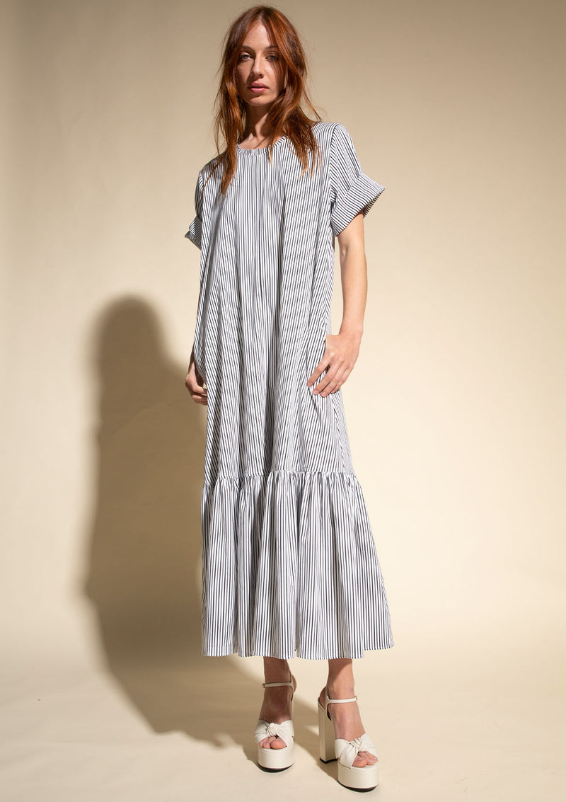 Mela Purdie Pencil Stripe Popilene Bloom T Dress