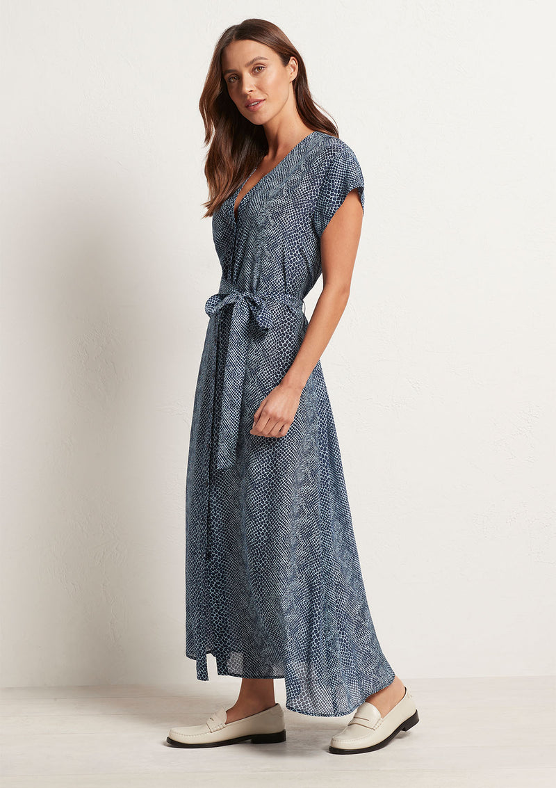 Mela Purdie Denim Reptile Silk Terrace Dress