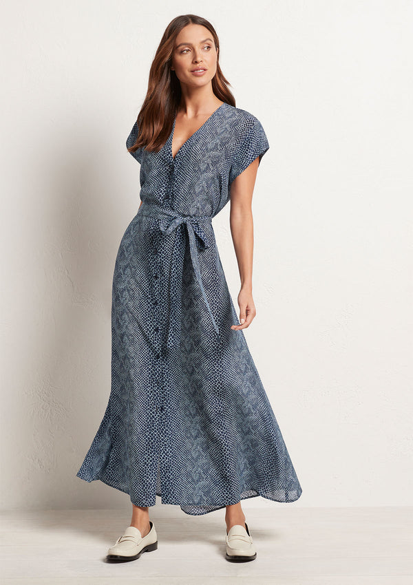 Mela Purdie Denim Reptile Silk Terrace Dress