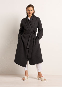 Mela Purdie Cashmere Felt Long Shawl Coat