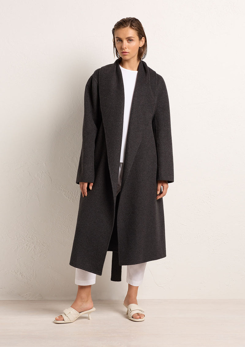 Mela Purdie Cashmere Felt Long Shawl Coat