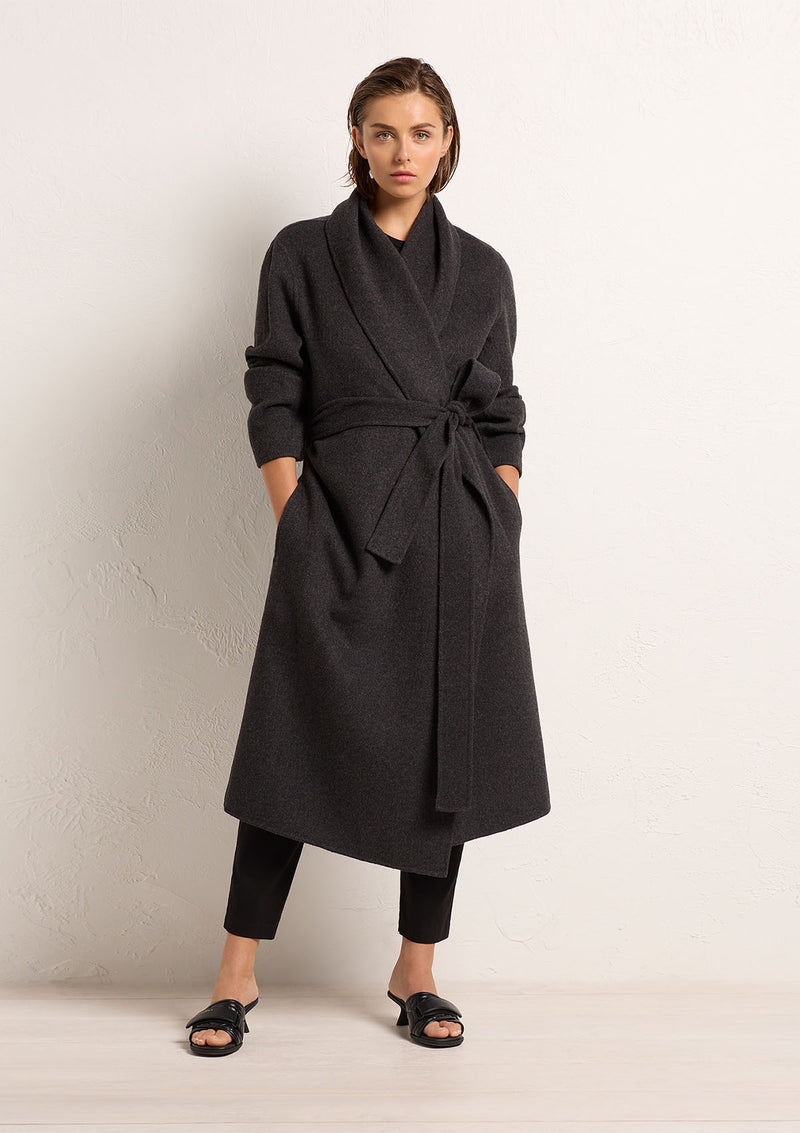 Mela Purdie Cashmere Felt Long Shawl Coat