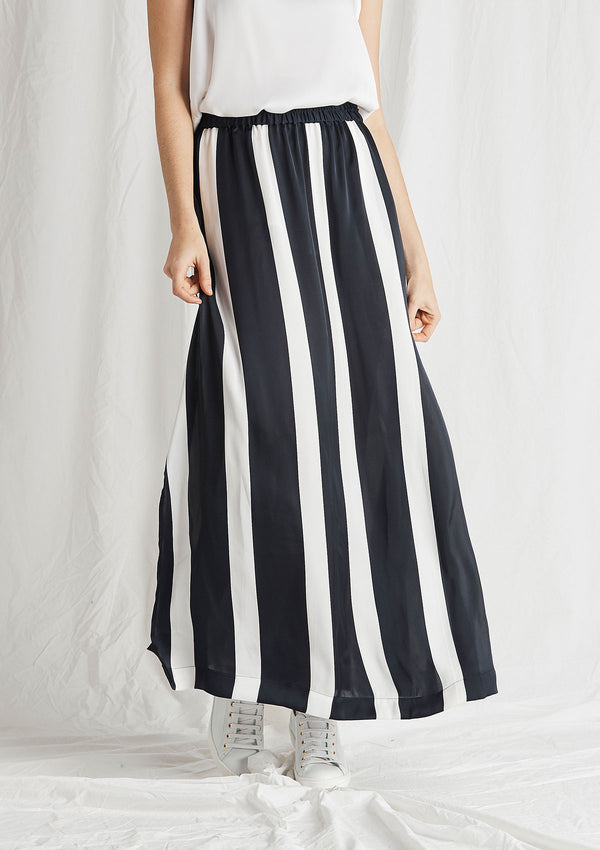 Mela Purdie Domino Stripe Satin Cabana Skirt