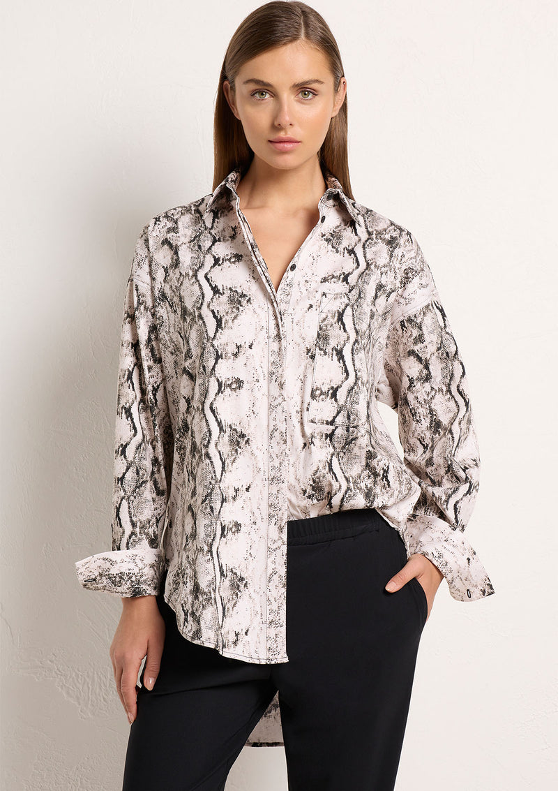 Mela Purdie Python Print Popilene Relaxed Pocket Shirt