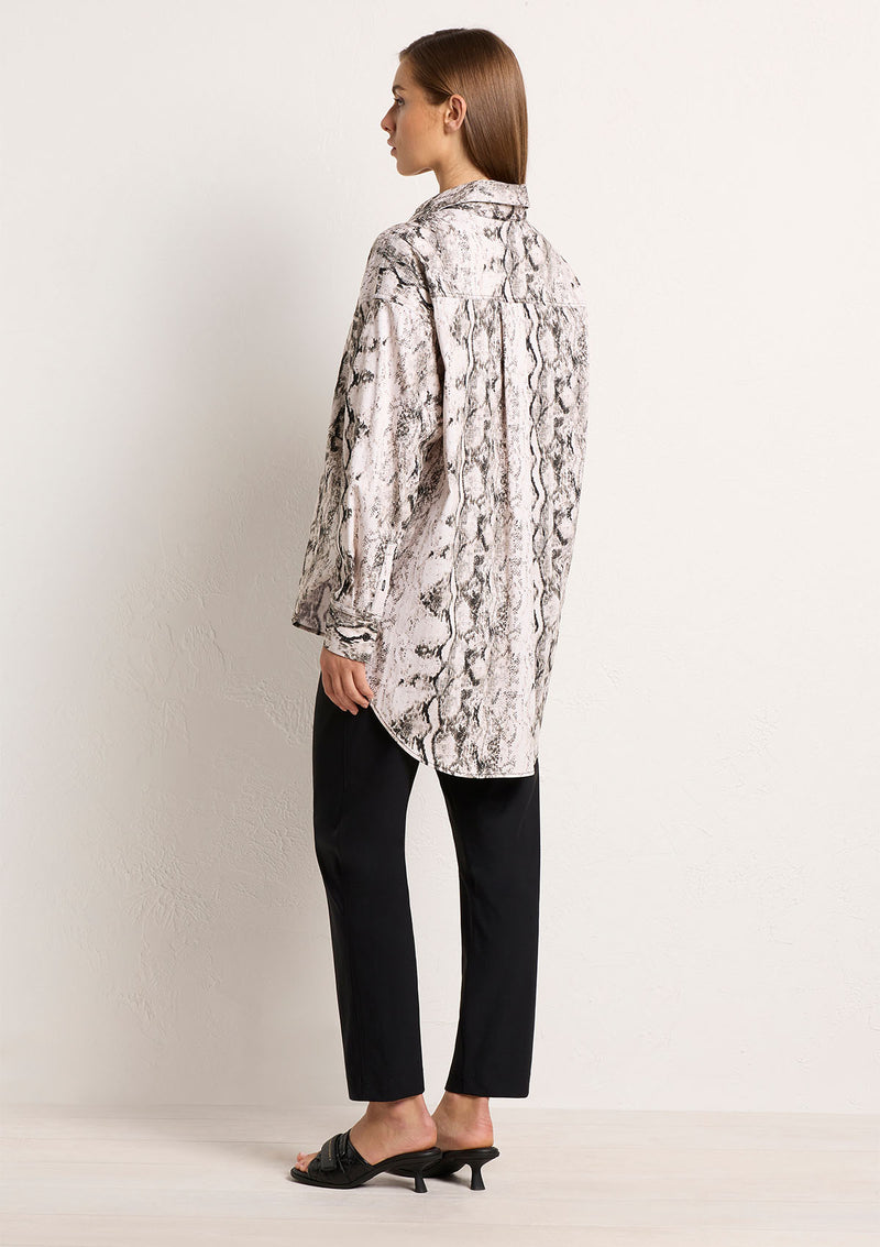 Mela Purdie Python Print Popilene Relaxed Pocket Shirt