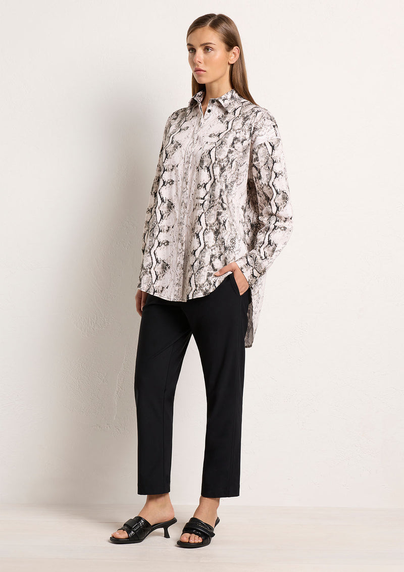 Mela Purdie Python Print Popilene Relaxed Pocket Shirt