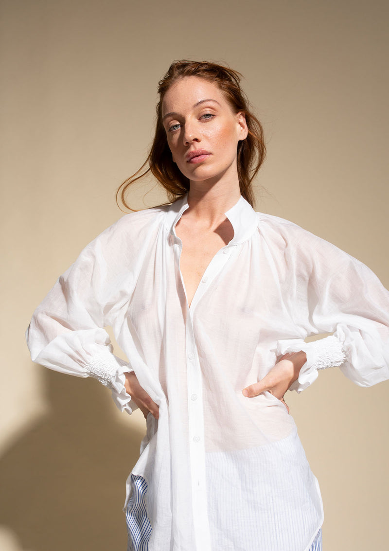 Mela Purdie Silk Cotton Voile Chateau Blouse