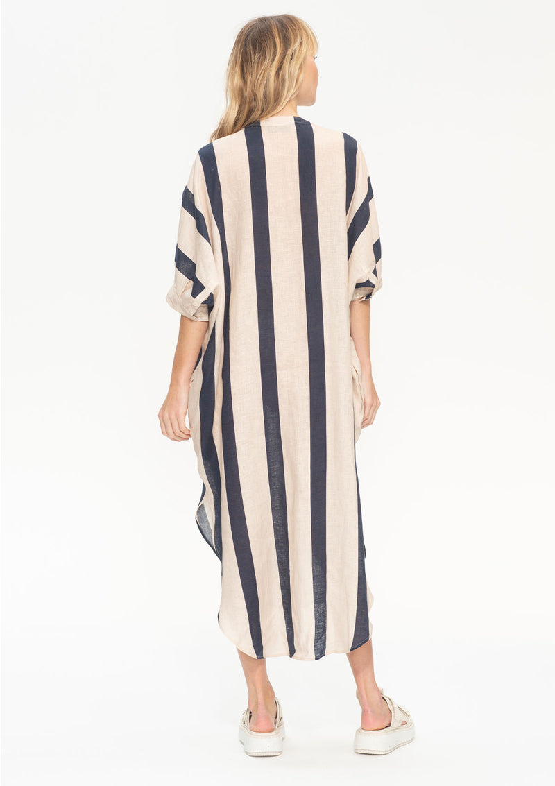 Mela Purdie Block Stripe Linen Cabana Slide