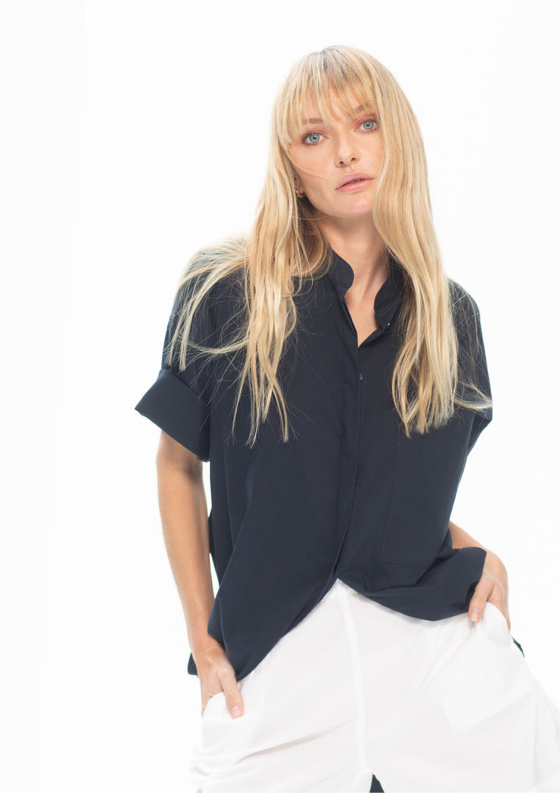 Mela Purdie Microprene Relaxed Cuff Shirt