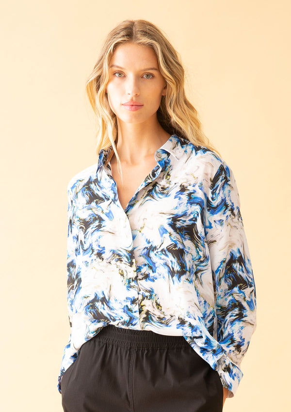 Mela Purdie Atoll Print Silk Soft Shirt